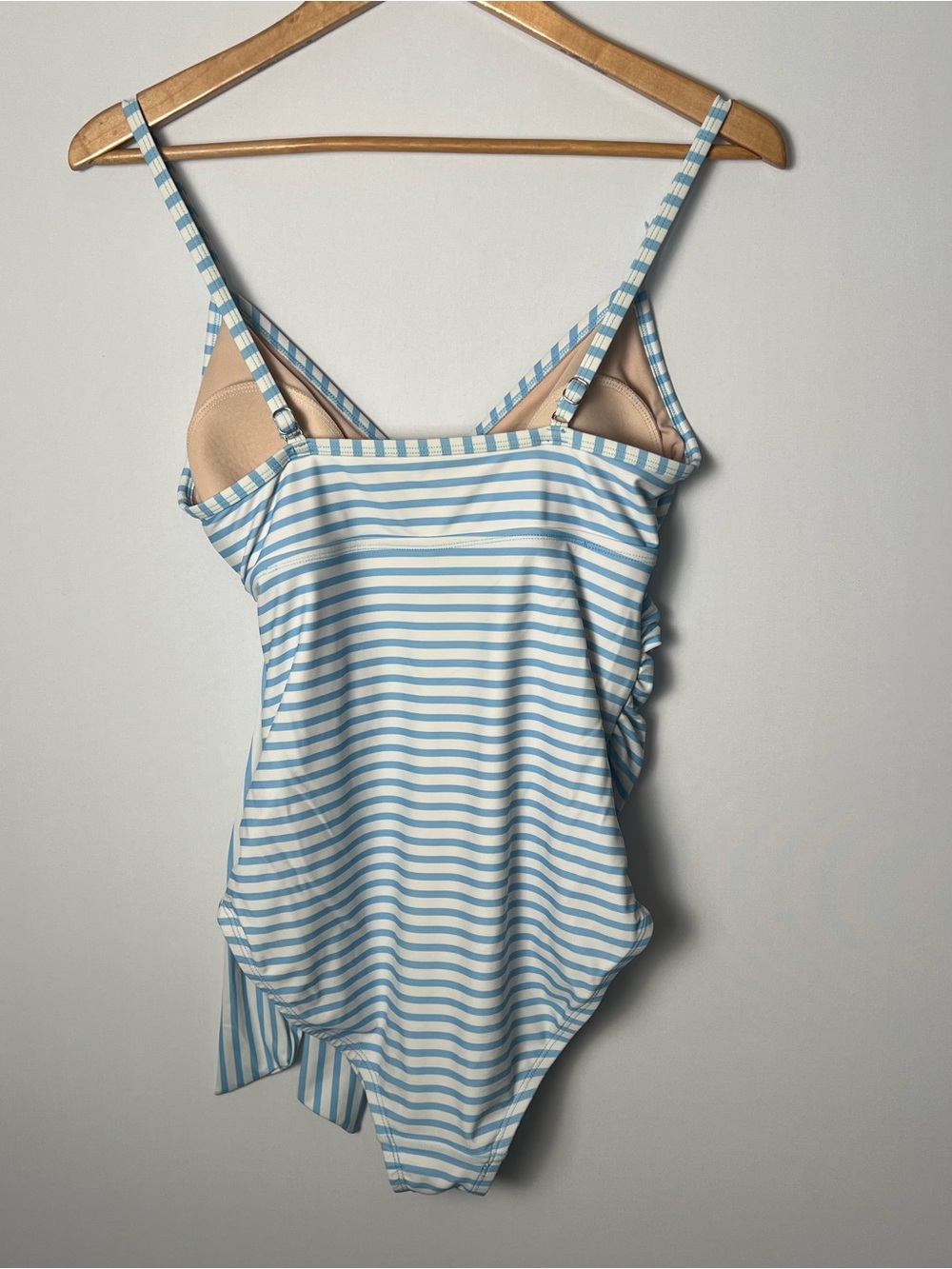 Isabel Maternity by Ingrid & Isabel One-Piece Swimsuit Blue White Stripe Medium - Picture 4 of 9